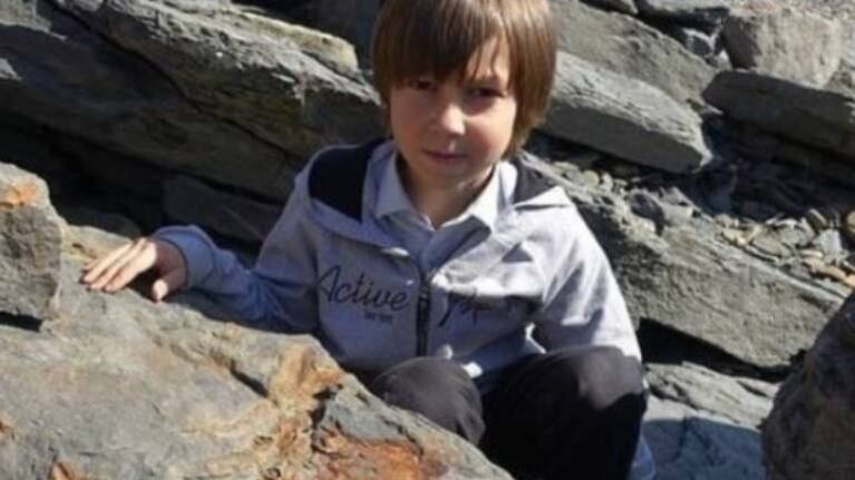 Niño juega con su hermana en la playa y descubre dinosaurio de 250 millones de años