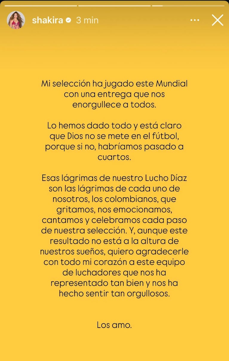 No es la primera vez que Shakira se convierte en la voz de un Mundial, y esta vez volvió a demostrar que su corazón está tan cerca de una cancha como de un escenario.
Fuente: Instagram