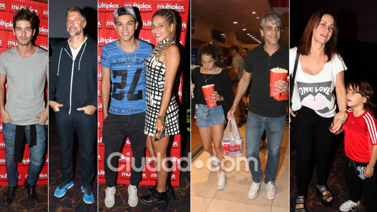 ¡Noche a puro pochoclo! Famosos en una velada de cine en familia. (Foto: Movilpress)