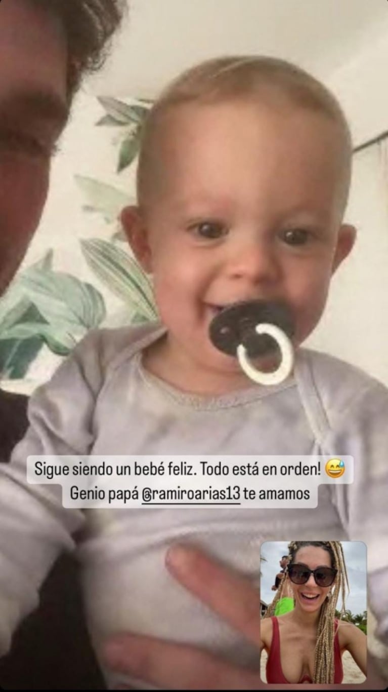 Noelia Marzol arrancó sus vacaciones con su mamá y compartió la tierna videollamada con su hijo