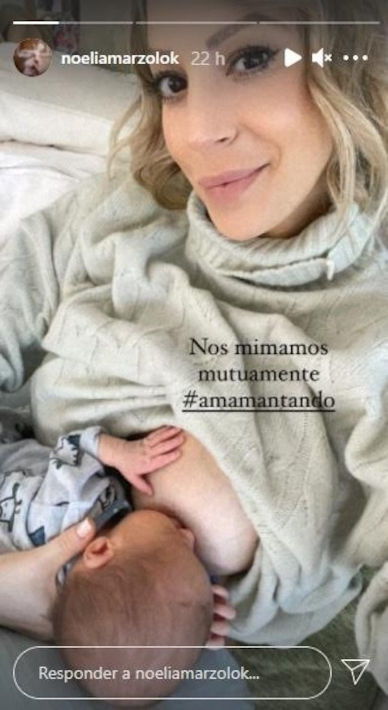 Noelia Marzol compartió la foto más tierna amamantando a su bebé: "Nos mimamos mutuamente"
