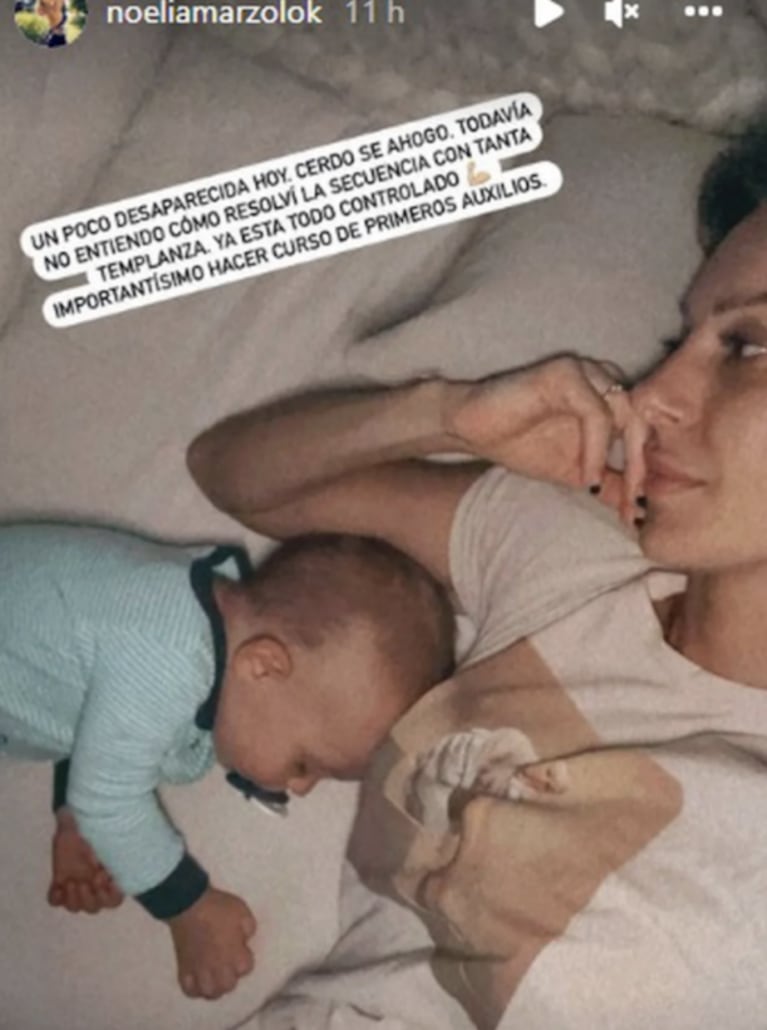 Noelia Marzol contó que su bebé se ahogó y tuvo que socorrerlo: "Pude ganarle a la desesperación"