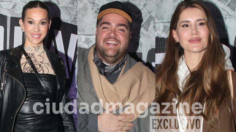 Noelia Marzol, Darío Barassi y Mica Tinelli en el estreno de Rent (Foto: Movilpress).