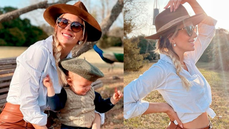 Noelia Marzol hizo eco de su tarde en el campo con su hijo mayor y su beba en camino.