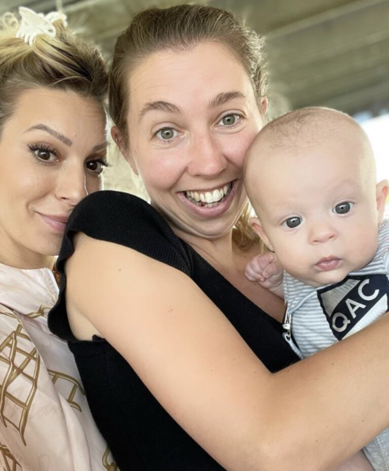 Noelia Marzol llevó a su bebé a ver jugar a su papá al fútbol: "Primera vez en la cancha"
