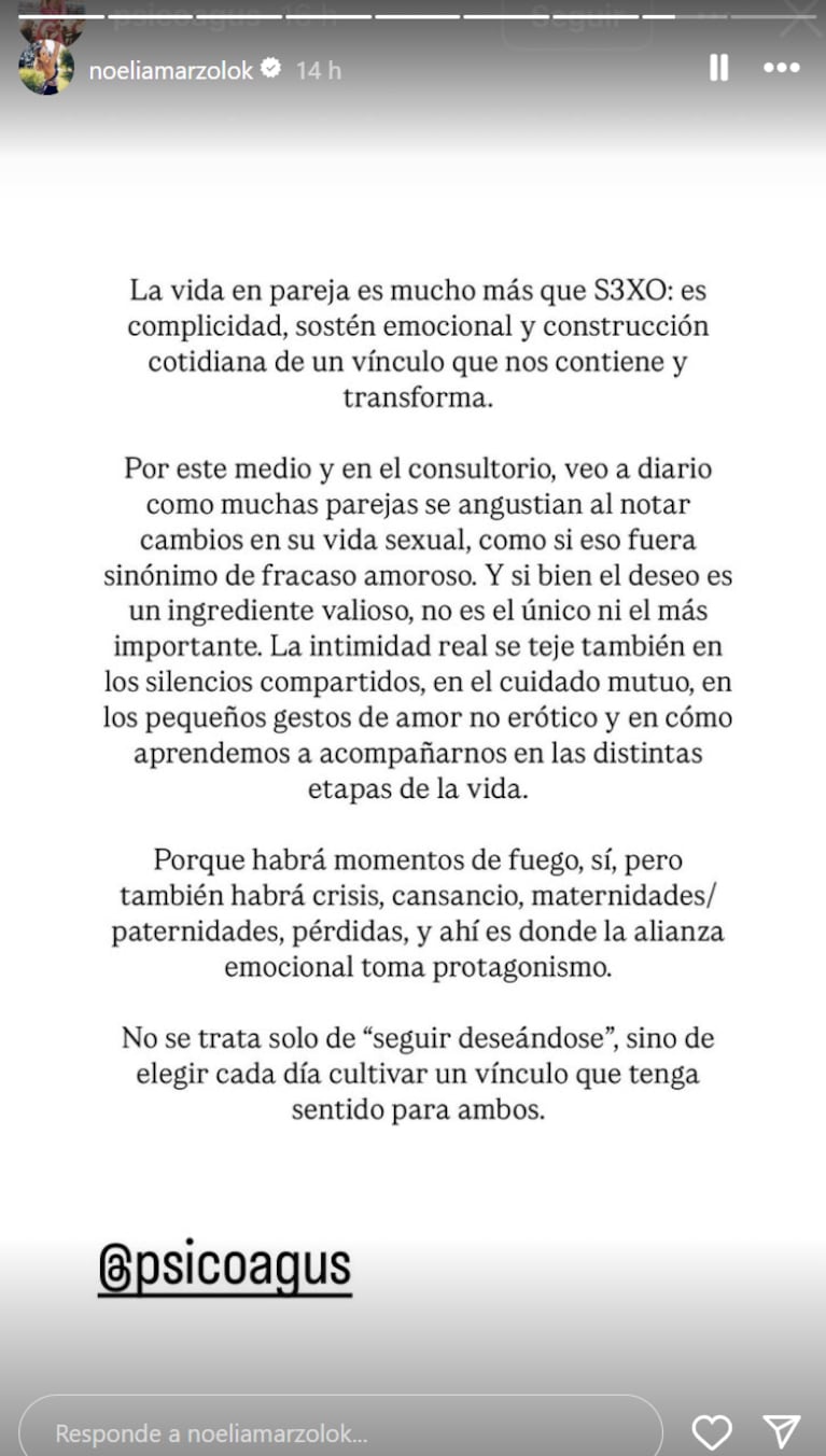 Noelia Marzol reveló si se separó de Ramiro Arias. Foto: IG | noeliamarzolok