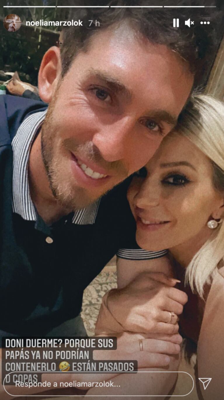Noelia Marzol y Ramiro Arias en una divertida salida de novios: "Los papás de Doni están pasados de copas"