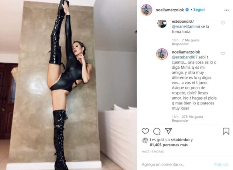 Noelia Marzol y su fuerte cruce con un seguidor que se desubicó en un posteo hot: "Un poco de respeto, ¿dale?"