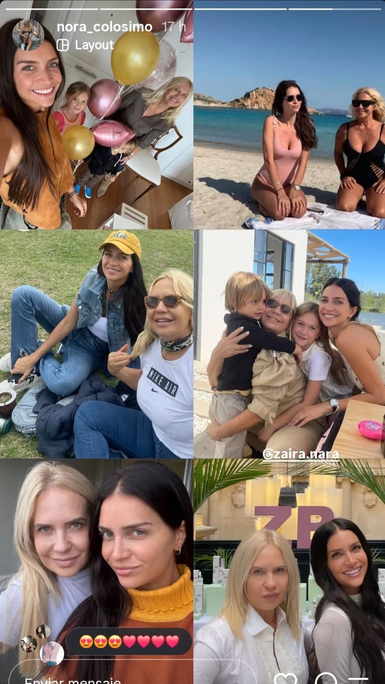 Nora Colosimo sorprendió a su hija Zaira en el día de su cumpleaños con un collage (Foto: Instagram/@nora_colosimo).