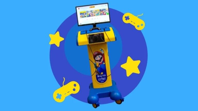  Nueva estación de juego de Nintendo y Starlight para que los niños hospitalizados puedan disfrutar de sus juegos favoritos. Foto: DPA.