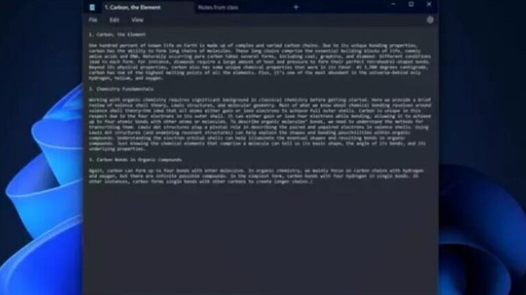 Nuevas funciones en Bloc de notas de Windows 11