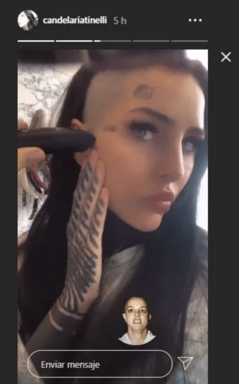 ¡Nuevo look! Candelaria Tinelli se rapó parte de su cabeza y se comparó con Britney Spears