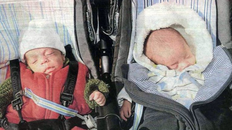 Octavio y Malik, los mellizos de Miguel Habud. (Foto: revista Semanario)