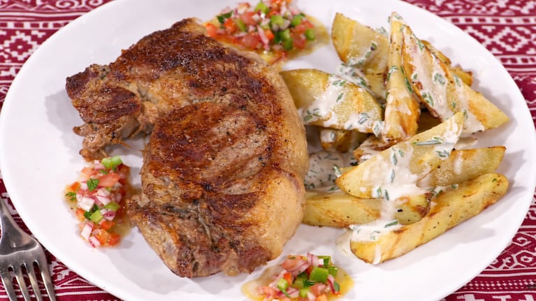 Ojo de bife con papas al romero, receta