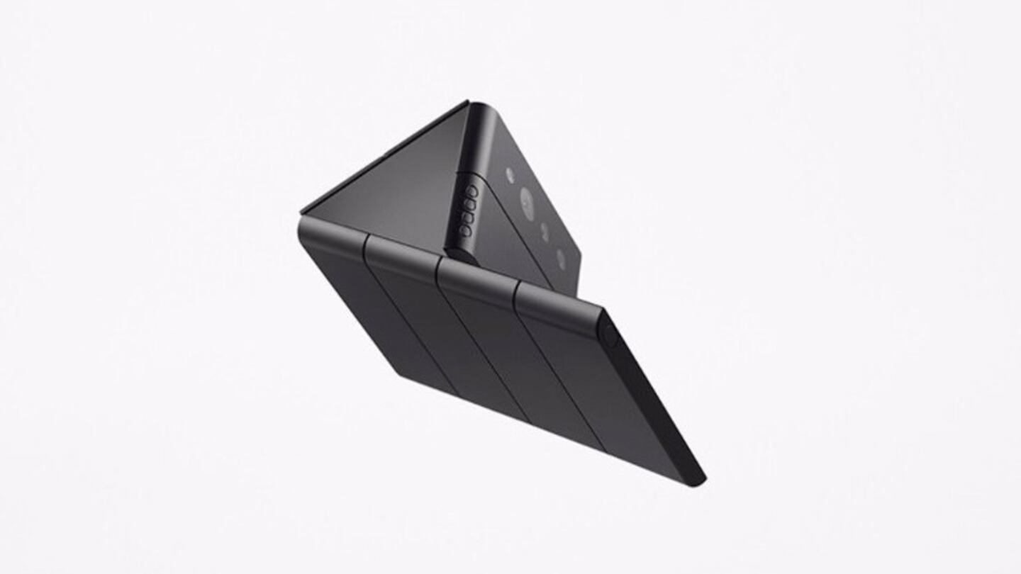  Oppo presenta un diseño conceptual de un Smartphone plegable en tres partes. Foto: EP.