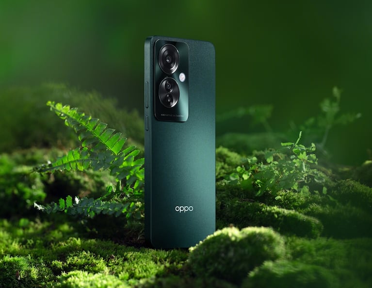 OPPO Reno 11F 5G presenta una cubierta trasera con un diseño de ondas logrado mediante el proceso OPPO Glow. 





