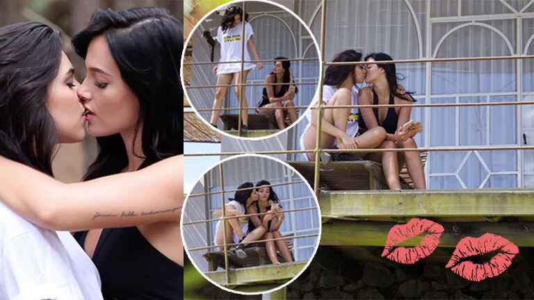 Oriana Sabatini, a los besos con una chica en Uruguay (Foto: prensa)