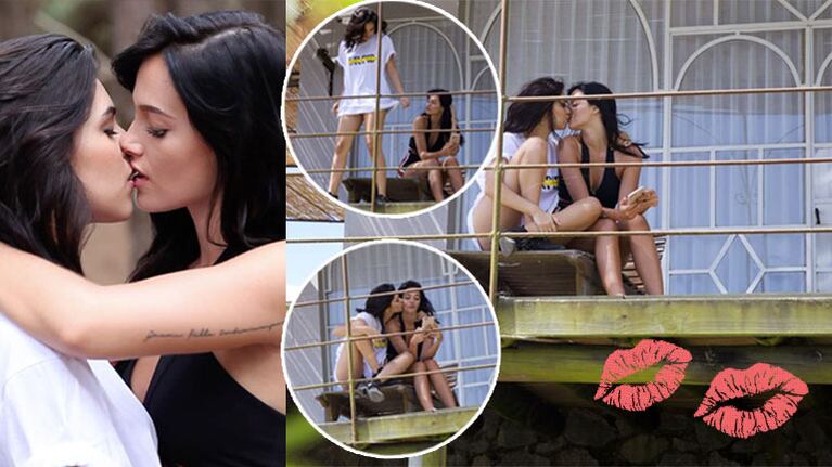 Oriana Sabatini, a los besos con una chica en Uruguay (Foto: prensa)