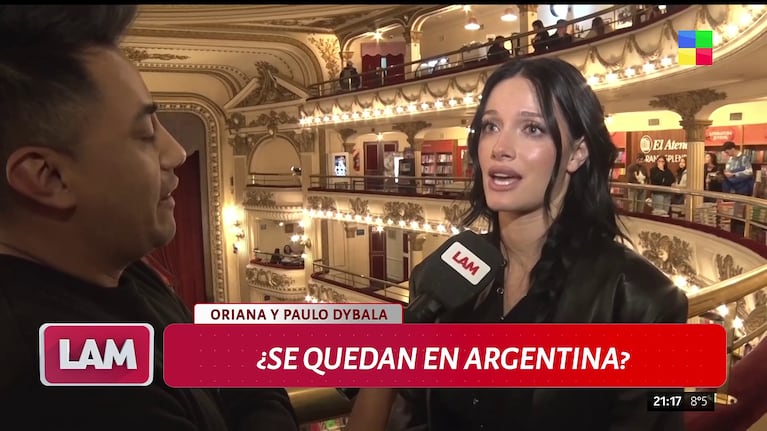 Oriana Sabatini habló en LAM de su futuro con Paulo Dybala (Foto: captura de América).