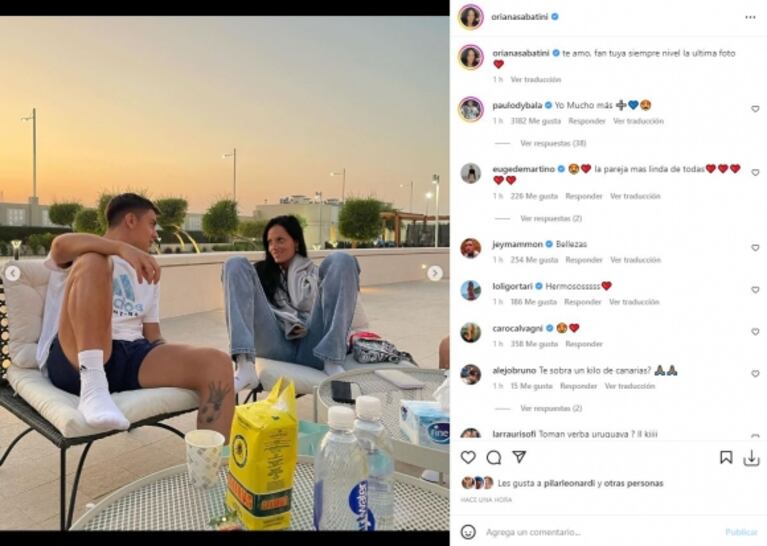 Oriana Sabatini se hizo un original "tatuaje" tipo sticker de Paulo Dybala después de su debut en el Mundial
