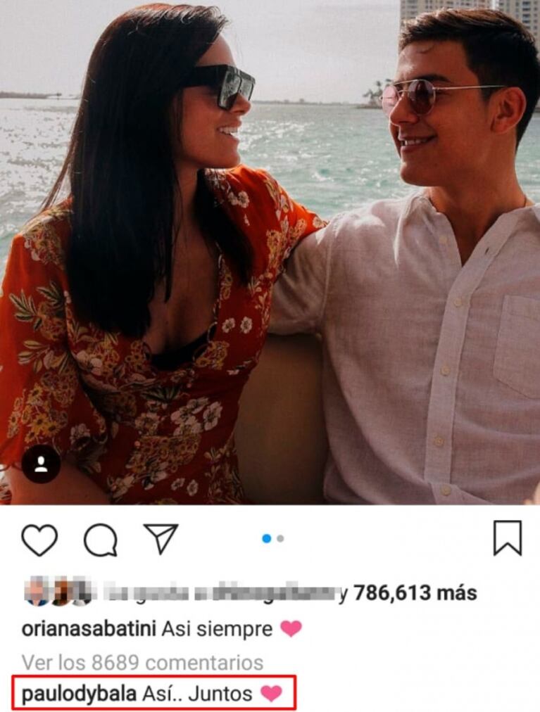 Oriana Sabatini y Paulo Dybala, de vacaciones en Miami: fotos sexies y declaración de amor