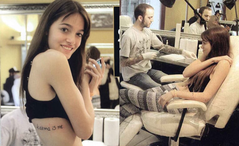 Oriana Sabatini y su tatuaje. (Foto: revista Hola)