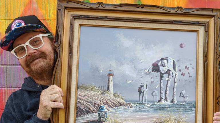 Original: transforma aburridos cuadros de paisajes en escenas de ciencia ficción