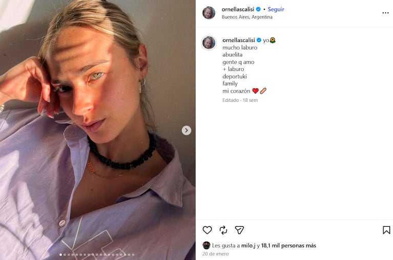 Ornella Scalisi, la novia de Milo J (Fotos de Instagram)