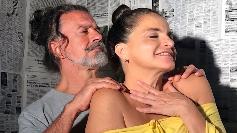 Osvaldo Laport y Viviana Sáez en una foto de pareja