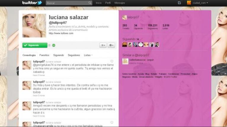 ¡Otra vez! Hackearon a Luciana Salazar