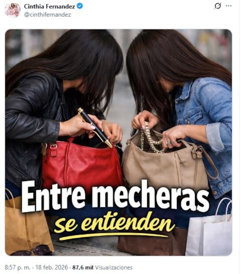 Otro de los posteos de Cinthia Fernández contra Moria Casán (Foto: Twitter/X @cinthifernandez)