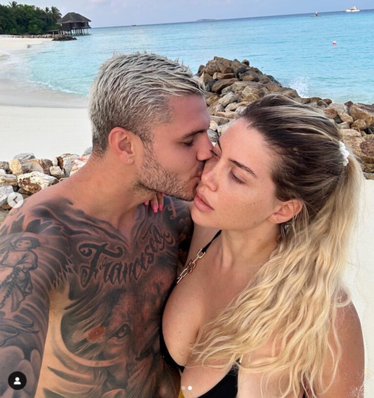 Otros tiempos: Wanda Nara y Mauro Icardi en las Islas Maldivas. (Foto: Instagram / mauroicardi)