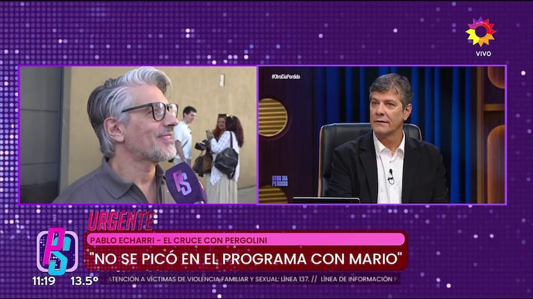 Pablo Echarri habló de Mario Pergolini en el Puro Show (Foto: captura de eltrece).