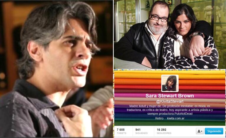 Pablo Echarri le respondió a Jorge Lanata y Sara Stewart Brown lo cruzó en Twitter (Fotos: Web)