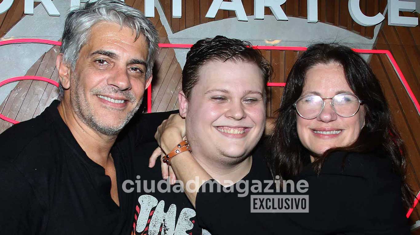 Pablo Echarri, Luca Martin y Nancy Duplaa (Foto: Movilpress)