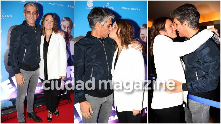 Pablo Echarri y Nancy Dupláa, a los besos en la avant premiere de El retiro.  Fotos: Movilpress