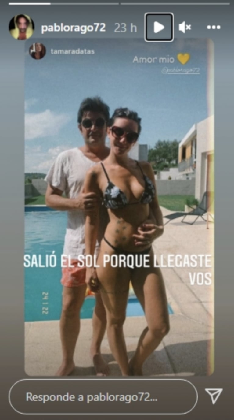 Pablo Rago presentó a su novia con una foto romántica: "Salió el sol porque llegaste vos"