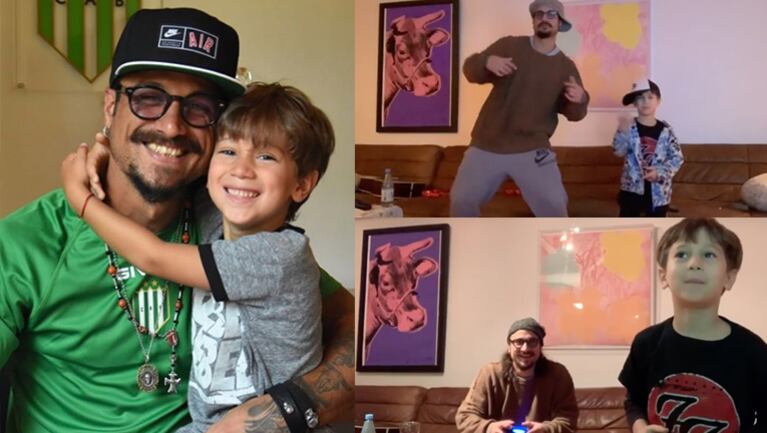 Padre e hijo jugaron a la Play, ¡y hasta se animaron a bailar!