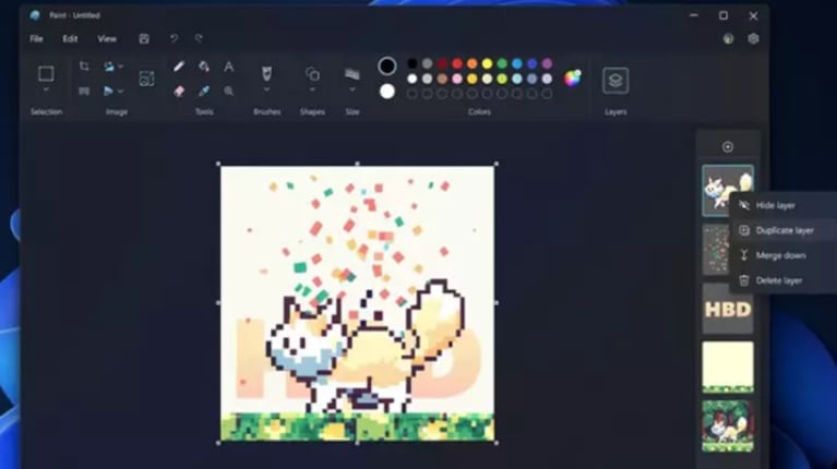 Paint de Microsoft ya permite trabajar con capas y transparencias