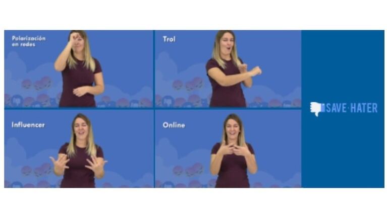 Palabras como trol, influencer o phishing ya tienen su traducción en lengua de signos. Foto: DPA.