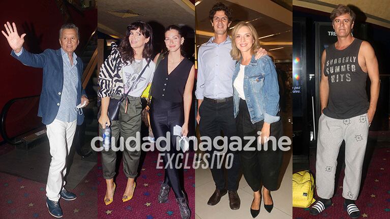 Palito Ortega, Griselda Siciliani, China Suárez, Carla Peterson, Martín Lousteau y Mike Amigorena en el cine (Fotos: Movilpress).