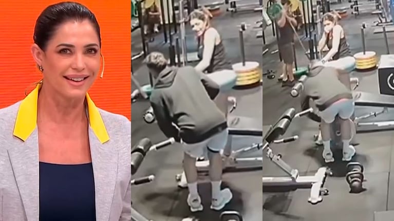 Pamela David le dio una tremenda patada a su entrenador en sus partes íntimas (Captura de Desayuno Americano)