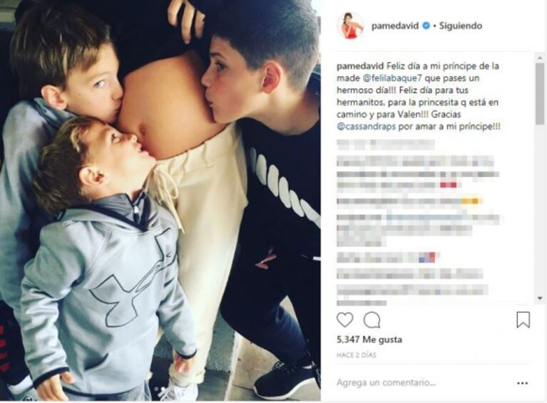 Pamela David y su agradecimiento a la pareja de su ex por cuidar a su hijo: "¡Gracias por amar a mi príncipe!"