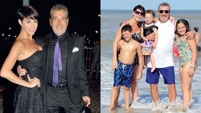 Pamela junto a Daniel Vila y sus hijos  (Fotos: Web y Archivo Gente). 