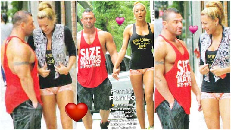 Pamela Pombo y su novio, Guillermo Repollo, una pareja a puro fuego (Fotos: revista Paparazzi)