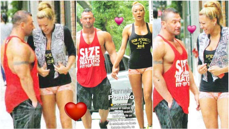 Pamela Pombo y su novio, Guillermo Repollo, una pareja a puro fuego (Fotos: revista Paparazzi)