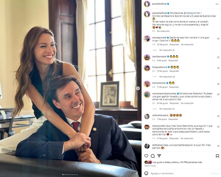 Pampita asistió  la jura de Roberto García Moritán como ministro (Fotos: Instagram @pampitaoficial)