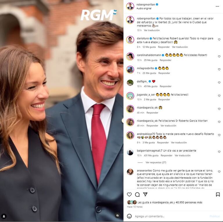 Pampita asistió  la jura de Roberto García Moritán como ministro (Fotos: Instagram @pampitaoficial)