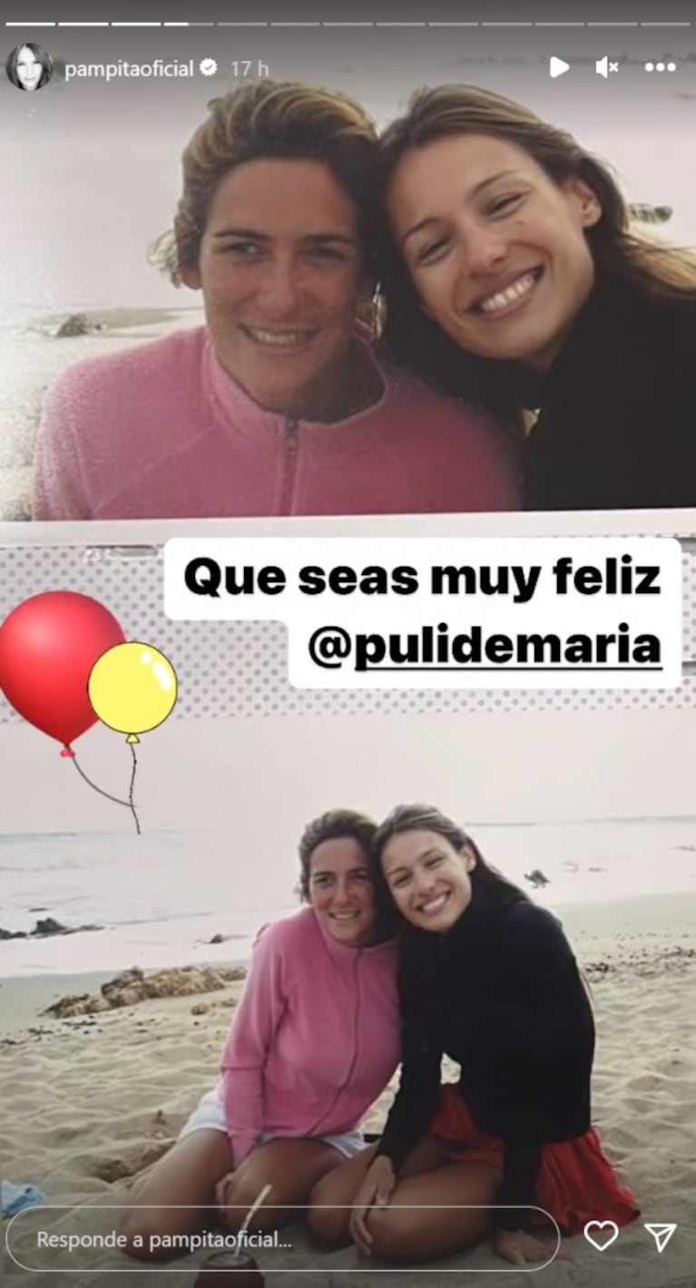 Pampita compartió dulces fotos retro con Puli Demaría para desearle un feliz cumpleaños