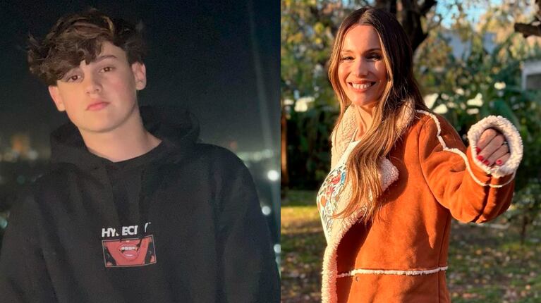 Pampita compartió emocionada las fotos de su hijo Bautista Vicuña modelando para una marca de ropa.